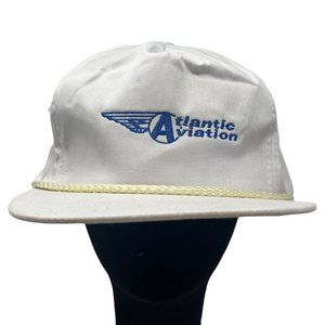 Atlantic Aviation Vintage Strapback Hat Cap Embroidered Aircraft Ground Support